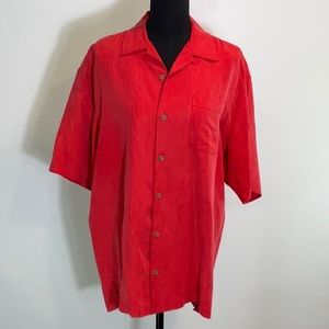 Tommy Bahama Red Fern Leaf Print Shirt